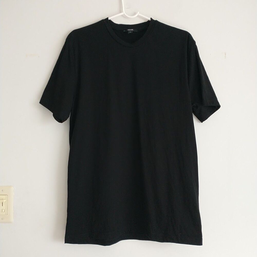 Reiss T Shirt Mens L Black Crew Neck Cotton Short Sleeve Classic Casual